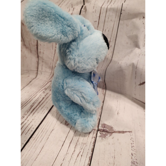 10" VINTAGE CUDDLE WIT BABY BLUE PUPPY DOG W/ BOW STUFFED ANIMAL PLUSH TOY - Picture 3 of 6